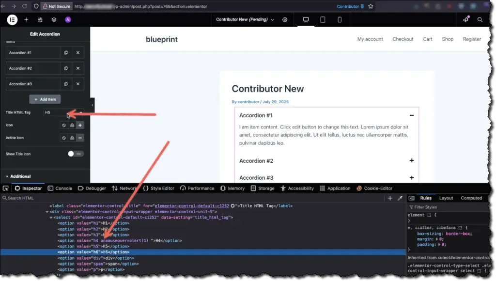 03 enter the payload in title html tag