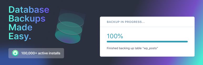 Database Backup for WordPress plugin banner