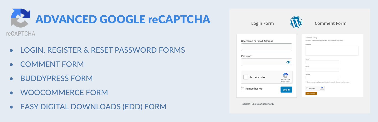 Advanced Google reCAPTCHA WordPress plugin banner