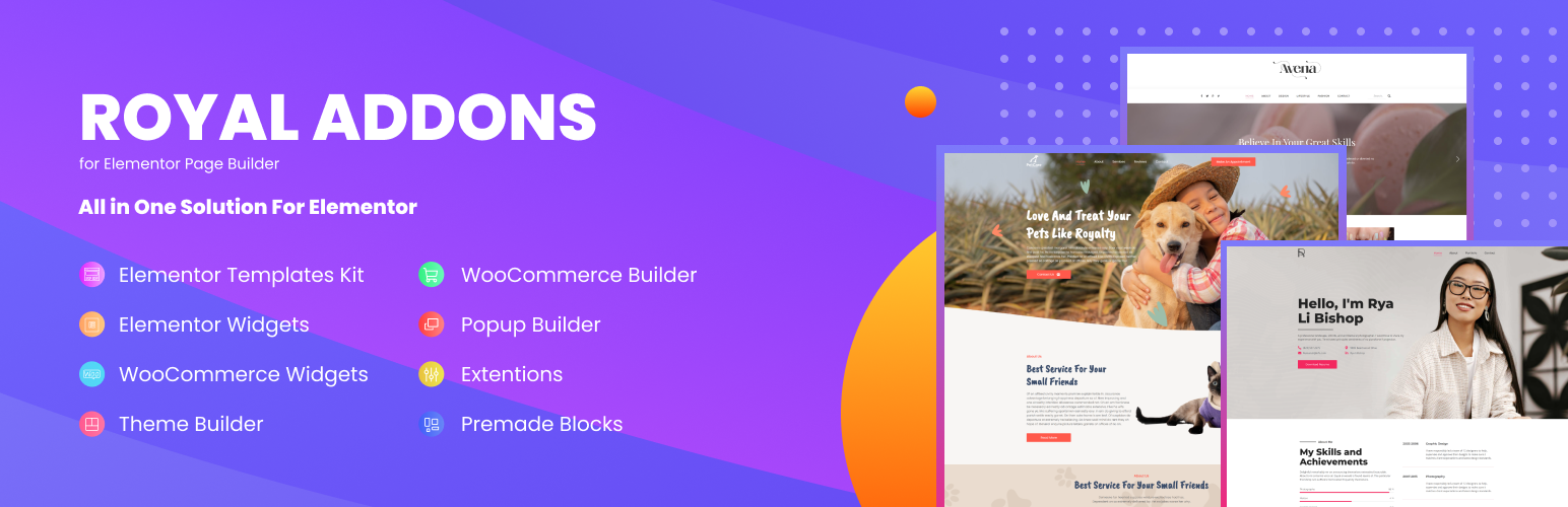 Royal Addons for Elementor WordPress plugin banner