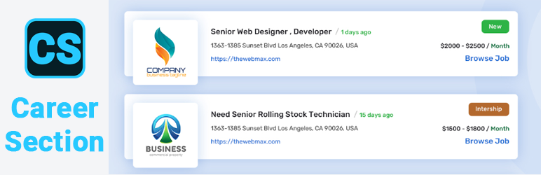 Career Section WordPress plugin banner