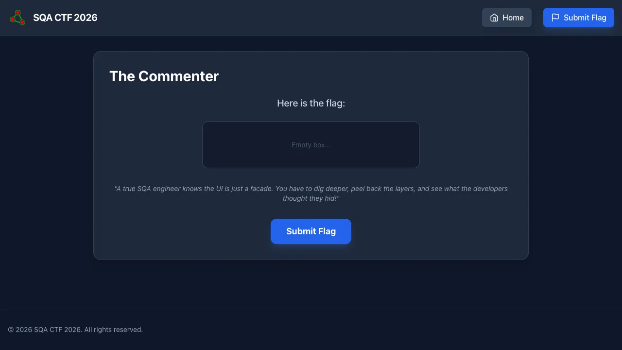 The Commenter challenge page