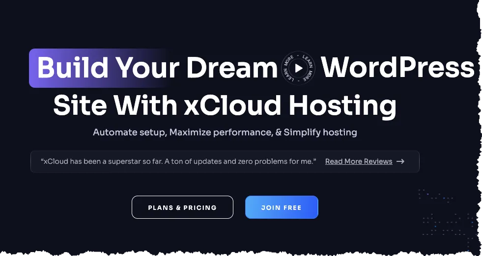 xCloud landing page screenshot.