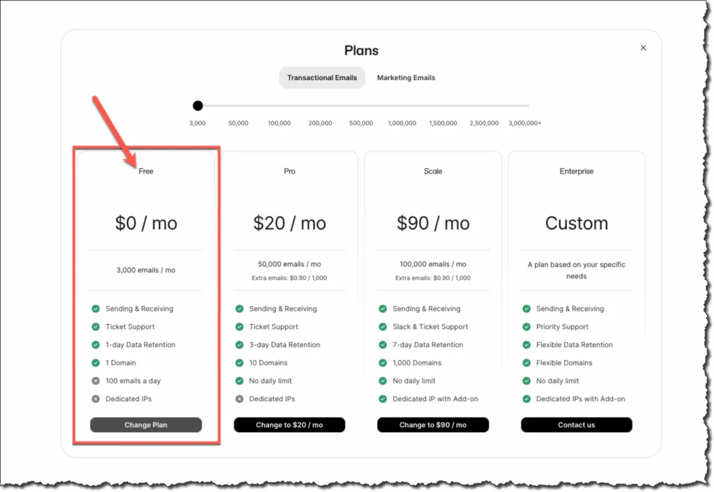 Resend pricing