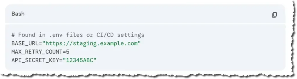 Example Code For Screaming Snake Case.